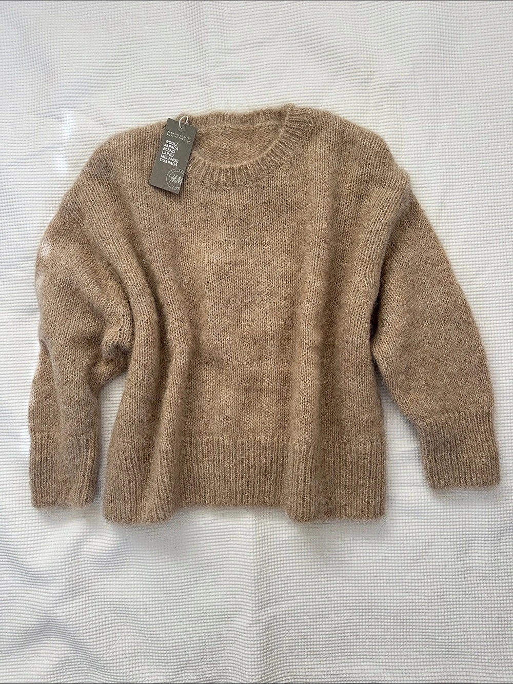 H&M Oversized Alpaca-Blend Sweater Wool Alpaca Blend Crewneck Sweater XL NWT